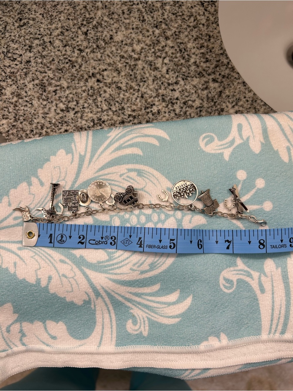 Sterling Silver Charm Bracelet with 13 Charms. - Picture 9 of 9